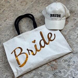Bride Tote Bag and Cap Set